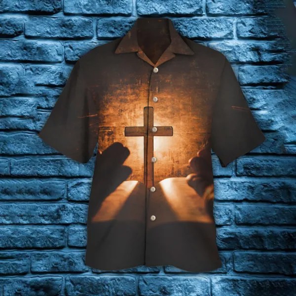 Мужская пляжная рубашка с коротким рукавом Jesus Cross