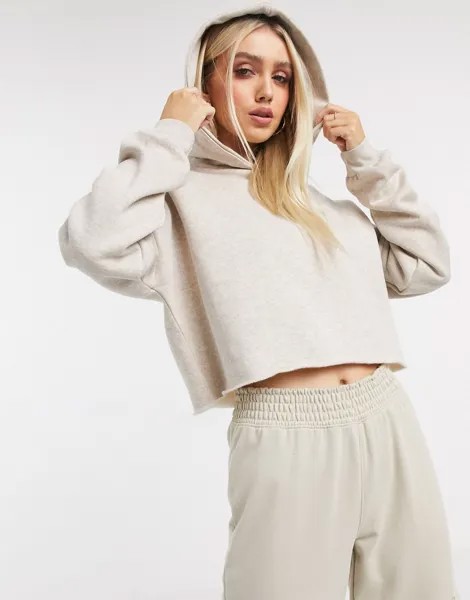 Светло-бежевый меланжевый худи свободного кроя ASOS DESIGN-Кремовый