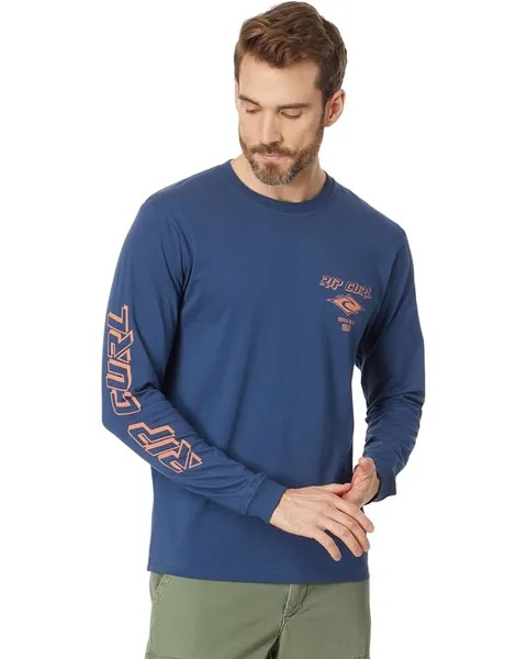 Футболка Rip Curl Fade Out Icon Long Sleeve, цвет Washed Navy