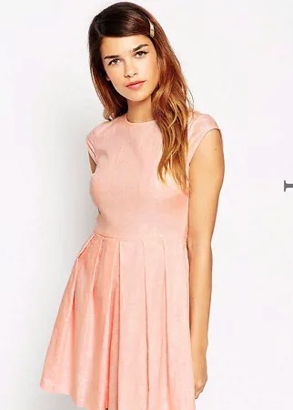 Льняное платье с короткими рукавами ASOS PETITE-Розовый