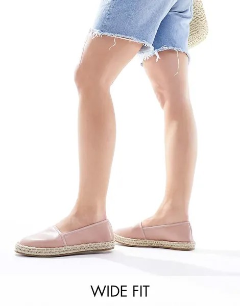 ASOS DESIGN Wide Fit – Joey – Бледно-розовые эспадрильи с закрытым носком, широкого кроя