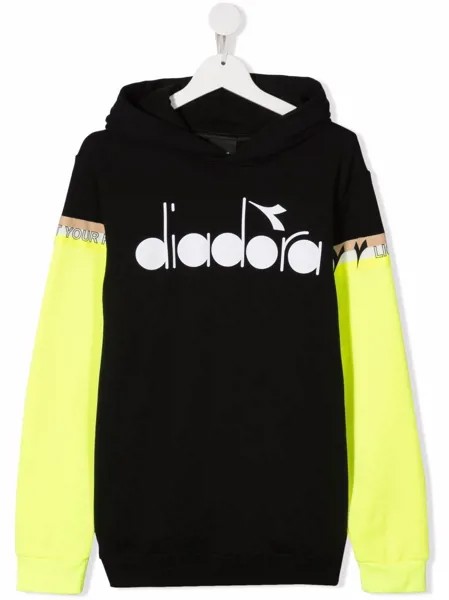 Diadora Junior худи в стиле колор-блок с логотипом