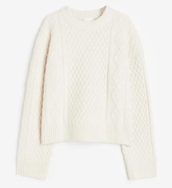 Джемпер H&M Cable-knit, кремовый