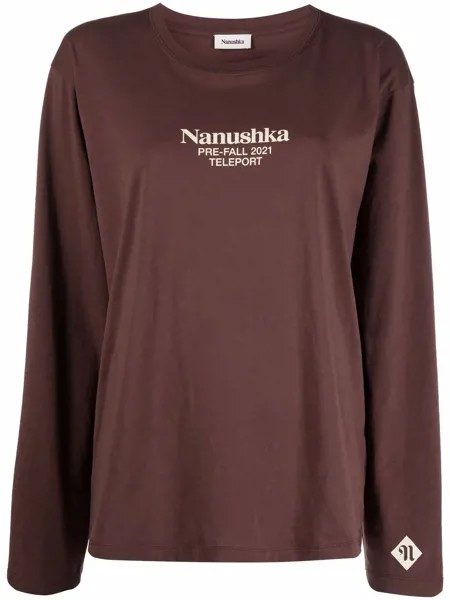 Nanushka футболка с длинными рукавами и логотипом