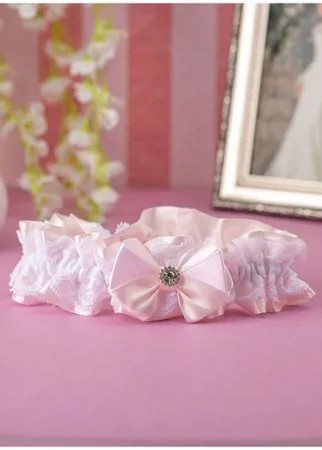 Подвязка Свадебная мечта, размер XXS, белый, розовый