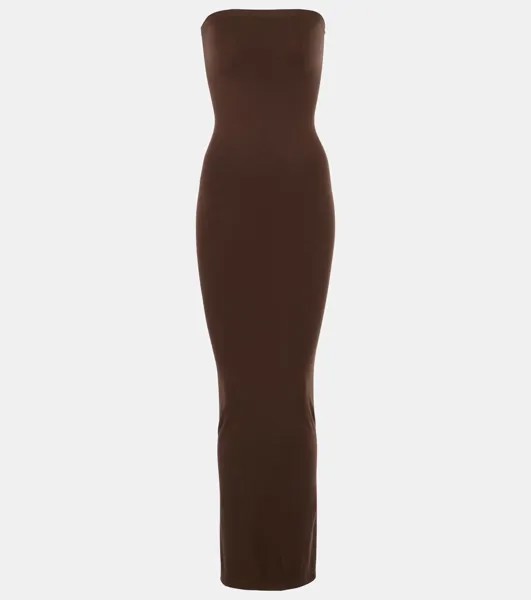 Платье макси без бретелек из джерси Fatal Wolford, цвет umber