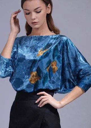 Джемпер ArtRibbon-3452T В цвете: Синий; Размеры: 48,44