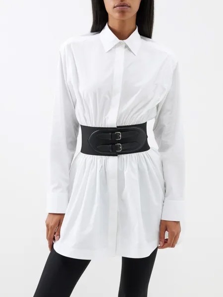 Рубашка archetypes из хлопкового поплина с поясом ALAÏA, белый