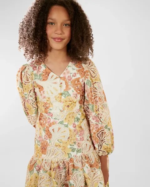 Платье Perdita Broderie с цветочным принтом для девочек, размер 4–14 Bardot Junior, цвет Vintage Floral