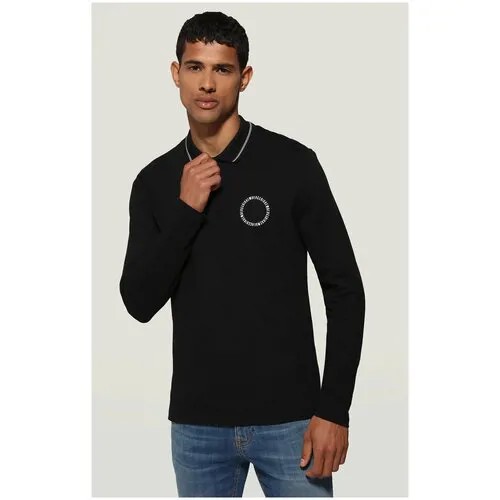 Джемпер-поло для мужчин, Bikkembergs, модель: C808701E1786, цвет: черный, размер: S