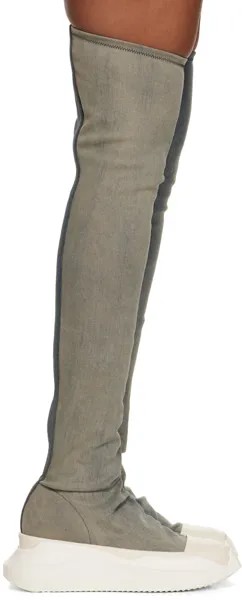 Rick Owens DRKSHDW Синие высокие сапоги с абстрактным рисунком