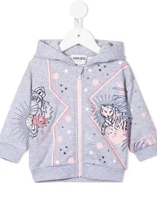 Kenzo Kids худи на молнии с принтом