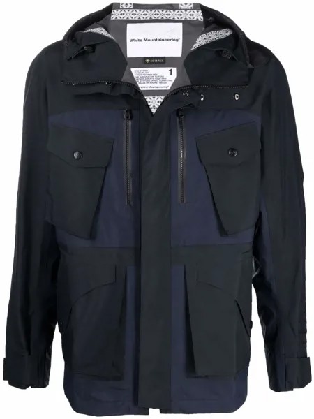 White Mountaineering panelled concealed jacket