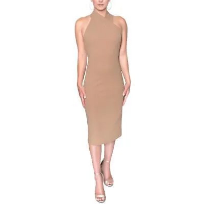 Rachel Rachel Roy Womens Harland Brown Drapey Midi Summer Midi Dress L BHFO 8330