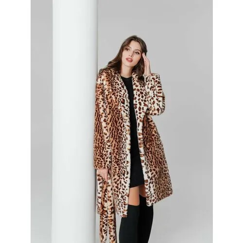 Пальто Original Fur company, размер 42, коричневый, черный