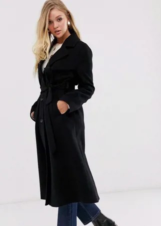 Черное длинное пальто с поясом & Other Stories-Черный