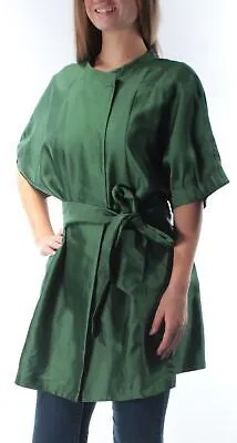Зеленый женский топ-туника ARMANI с поясом и расклешенными рукавами и воротником-стойкой Размер: 8
