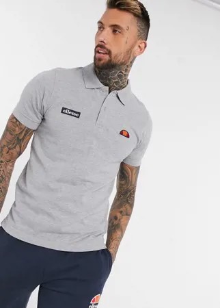 Серая футболка-поло с маленьким логотипом ellesse-Серый