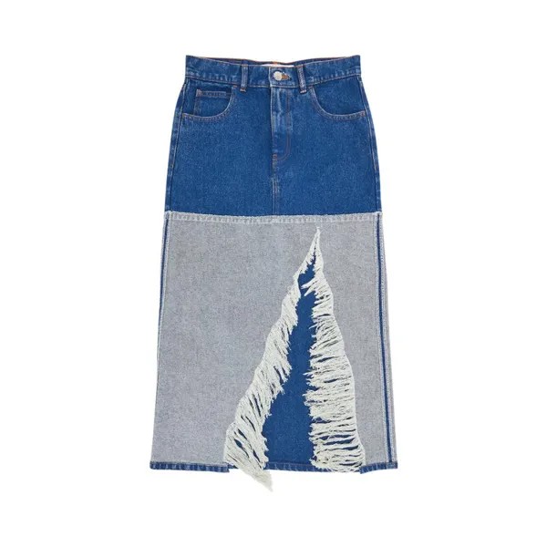 Юбка Marni Bleached Coated Denim Skirt, цвет Ocean