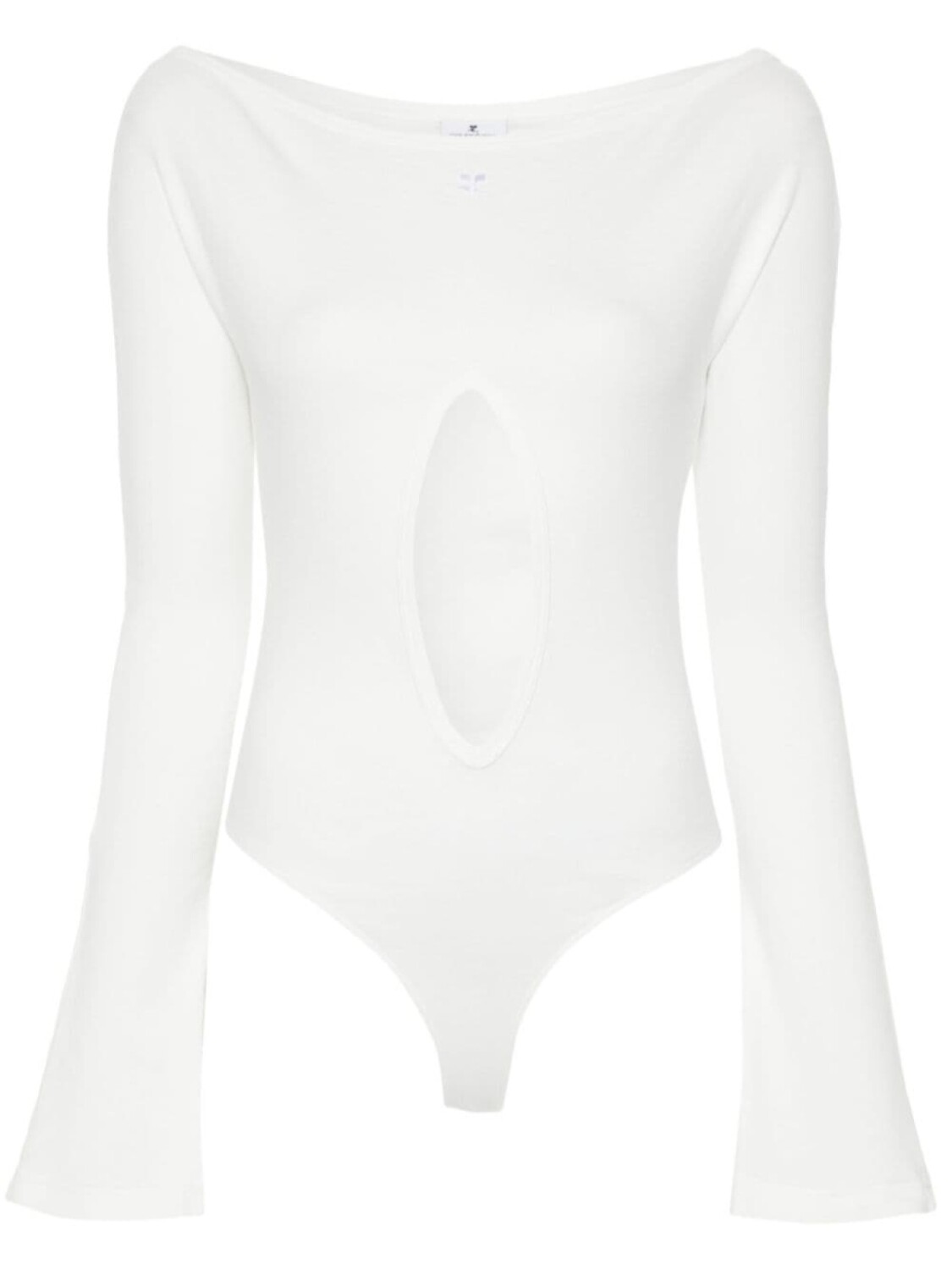 Хлопковое боди с вырезами Courrèges, белый