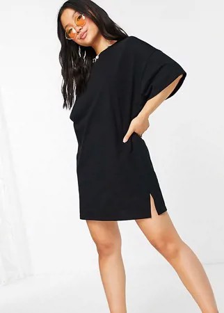 Черное платье-футболка мини в стиле oversized Noisy May Petite-Черный цвет
