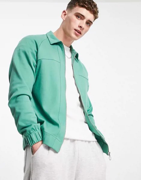 Зеленая oversized-олимпийка ASOS DESIGN-Светло-бежевый цвет