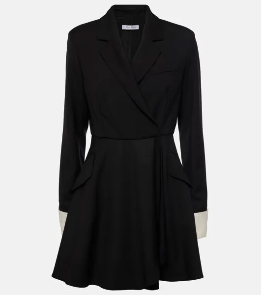 Платье-Рубашка Sella из натуральной шерсти Max Mara, черный