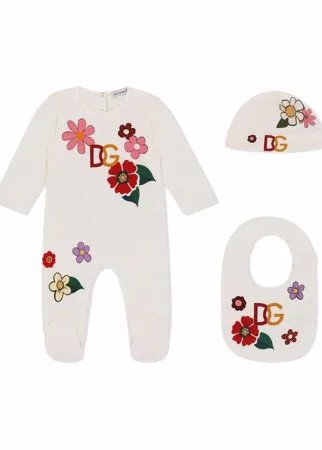 Dolce & Gabbana Kids комплект из пижамы, шапки и нагрудника с логотипом