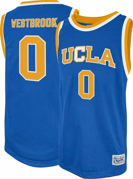 Мужская Retro Brand Баскетбольная майка UCLA Bruins Russell Westbrook # 0 синего цвета