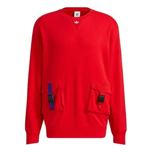 Толстовка Adidas originals Cny Crew Series Cargo Pocket Round Neck Pullover Red, Красный