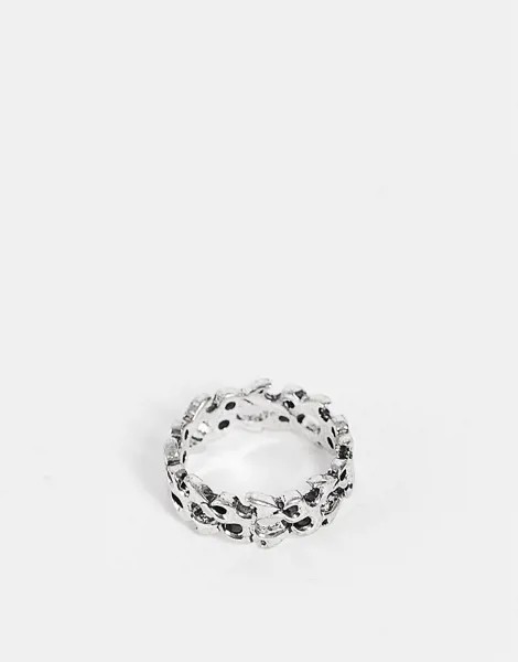 Серебристое кольцо с дизайном пламени ASOS DESIGN-Серебряный