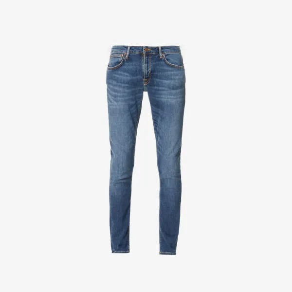 Зауженные джинсы Lin скинни Nudie Jeans, темно-синий