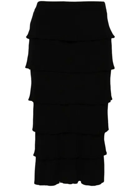Moschino юбка миди в рубчик, черный