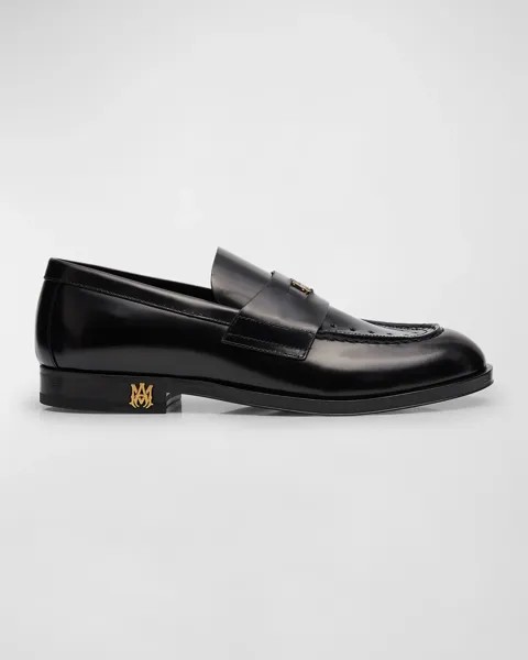 Мужские кожаные пенни-лоферы MA Amiri, цвет Black