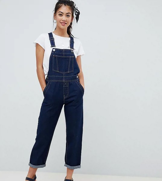 Джинсовый комбинезон ASOS DESIGN Petite-Синий