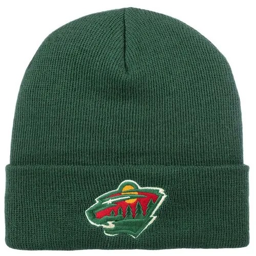 Шапка с отворотом AMERICAN NEEDLE 21019A-MNW Minnesota Wild Cuffed Knit NHL, размер ONE