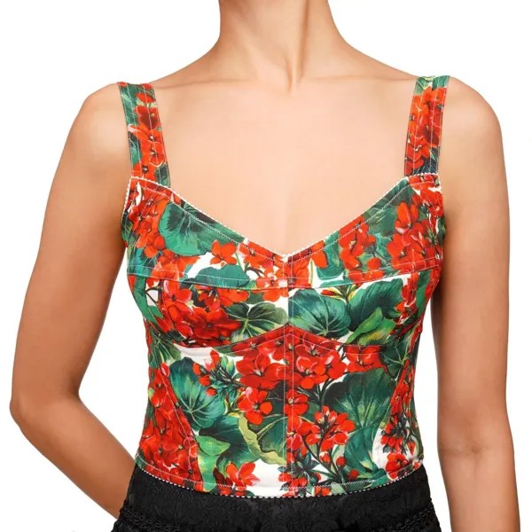 Dolce - Gabbana Geranium Flower Бюстье-корсаж Красный Зеленый Красный 12247