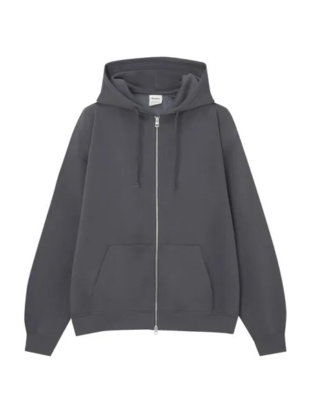 Худи на молнии Pull&Bear, цвет Basalt Grey