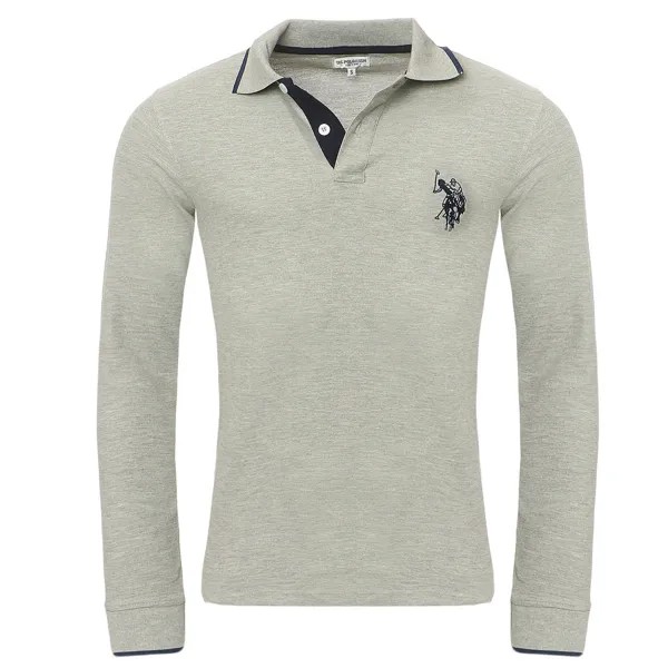 Лонгслив U.S. Polo Assn. PoloShirt Langarm, светло серый