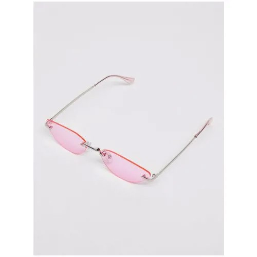 Солнцезащитные очки без оправы, цвет Розовый, размер No_size