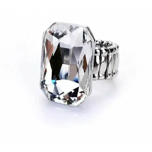 Кольцо VERBA, бижутерный сплав, кристалл, размер 16, серебряный, бесцветный