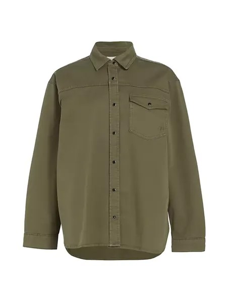 Рубашка оверсайз из хлопковой смеси Sloan Anine Bing, цвет army green