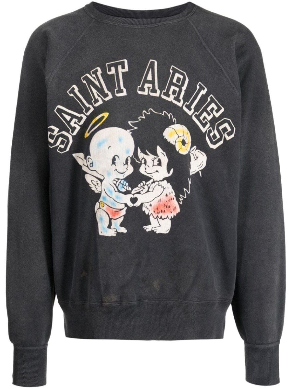 SAINT MXXXXXX logo-print cotton sweatshirt, серый