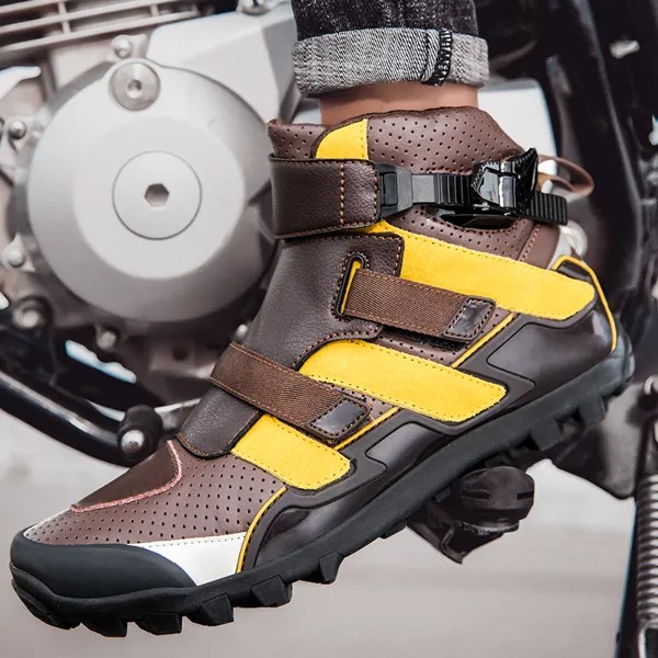 Мужские мотоциклетные ботинки Botas, мотоциклетная обувь для мотокросса, байкерские мотоциклетные ботинки, мотоциклетная защитная обувь для ...