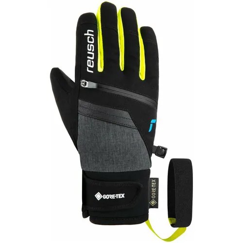 Перчатки Reusch детские, размер 6, черный, желтый