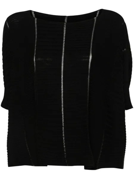 Issey Miyake свитер в рубчик, черный
