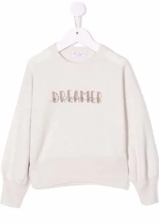 Brunello Cucinelli Kids джемпер с надписью Dreamer