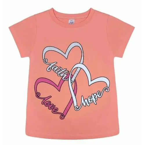 Футболка BONITO KIDS, размер 128, розовый, коралловый