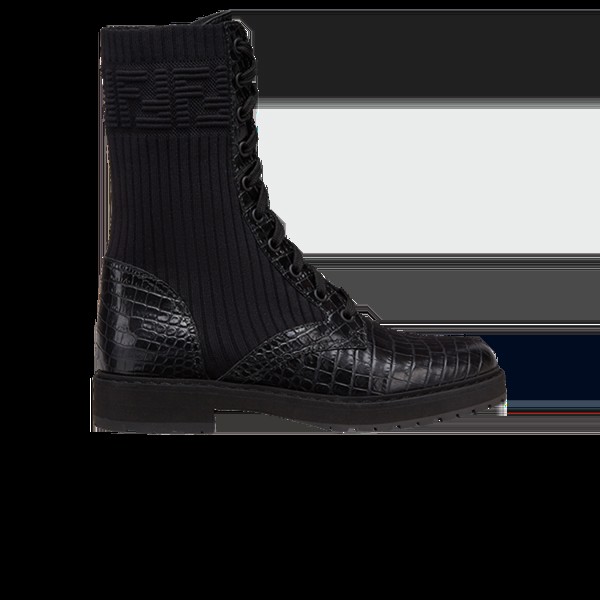 Ботинки Fendi Wmns FF Rockoko Biker Boot, черный