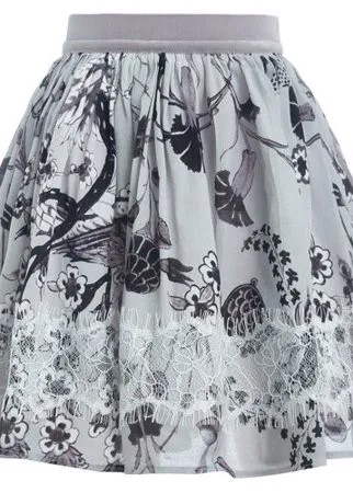Серая юбка с орнаментом Gulliver, размер 98*52*48, цвет серый
